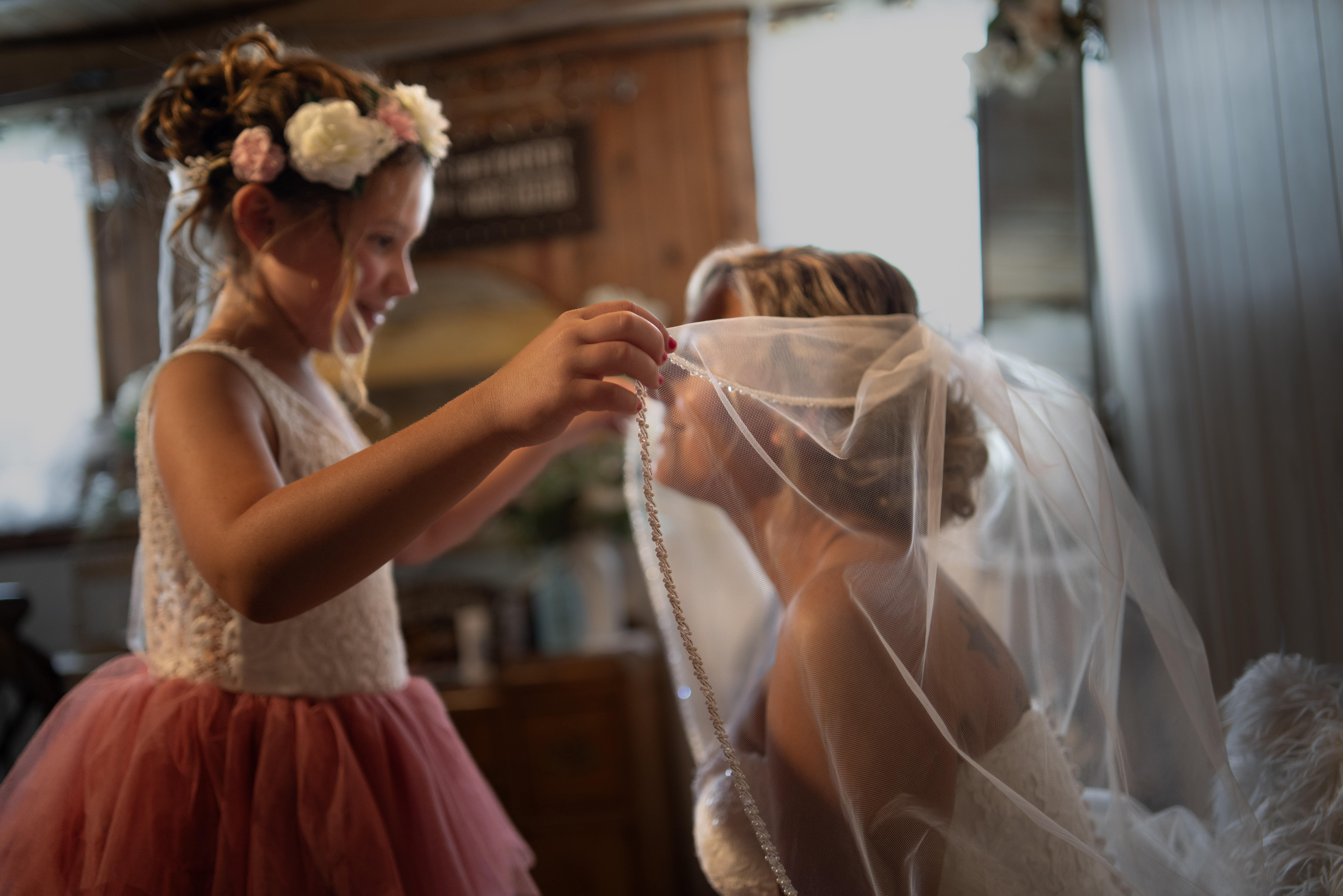 Bride portrait by window with soft natural light